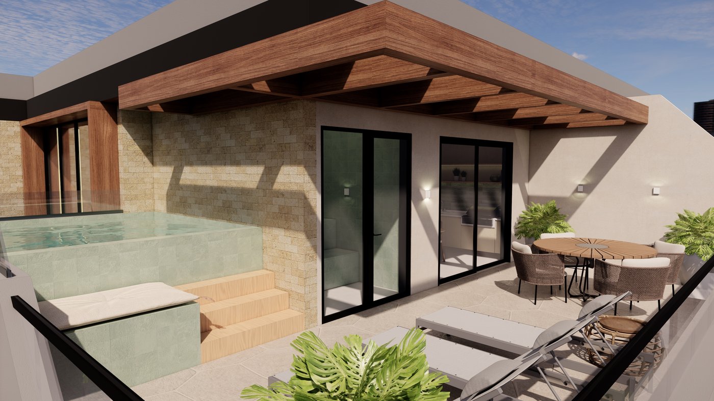 Terraço com piscina